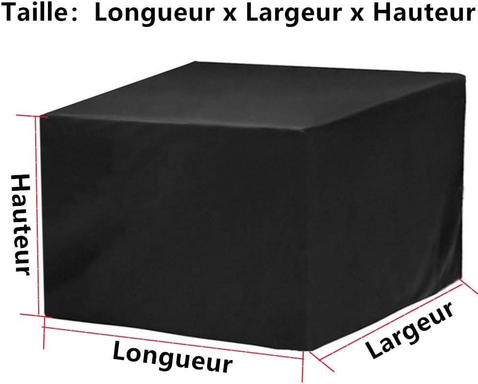 IntiMeg - Housse Salon De Jardin Exterieur 110x110x85cm Housse Table De Jardin 110x110 Oxford Housse De Protection De Jardin Imperméable Au Vent Anti-UV Bache - Image 2