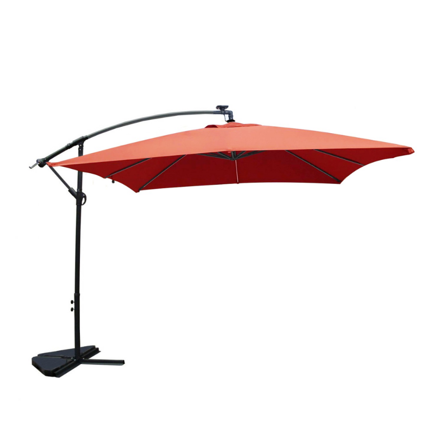 Concept Usine - Parasol terracotta droit carré 3 x 3 m led SOLENZARA - Image 1
