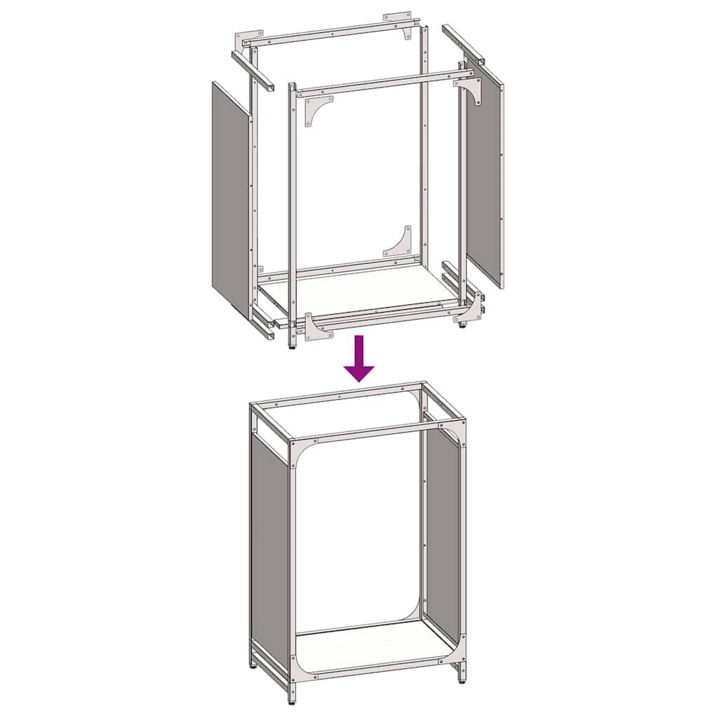 Range-bûches en Acier pour Cheminée Intérieur Design moderne Blanc 65cm – ComfortXL Outdoor Living - Image 9