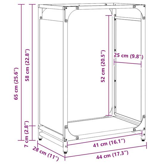 Range-bûches en Acier pour Cheminée Intérieur Design moderne Blanc 65cm – ComfortXL Outdoor Living - Image 3