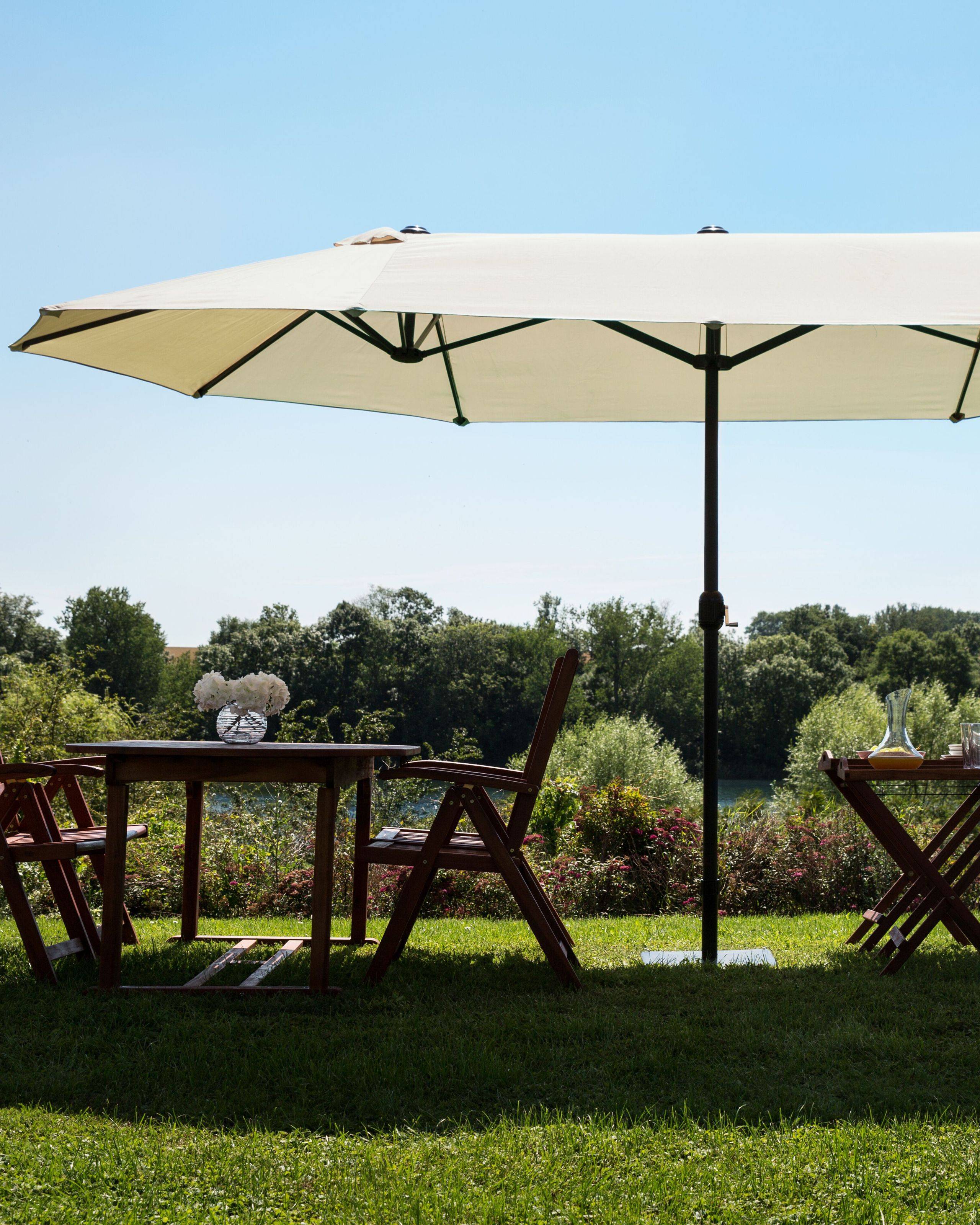 Beliani - Parasol droit Tissu Beige SIBILLA - Beliani - Imagen 1