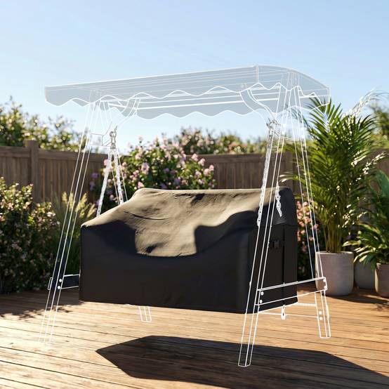 Housse balancelle 2 places Tissu Oxford 420D Extérieur Imperméable anti-UV 142x76x81cm Noir - ComfortXL Outdoor Living - Image 4