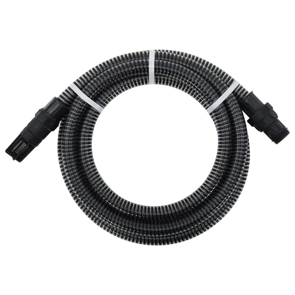 Vidaxl - Tuyau d'aspiration avec raccords en PVC noir 1" 10 m PVC vidaXL 151078 - Image 1