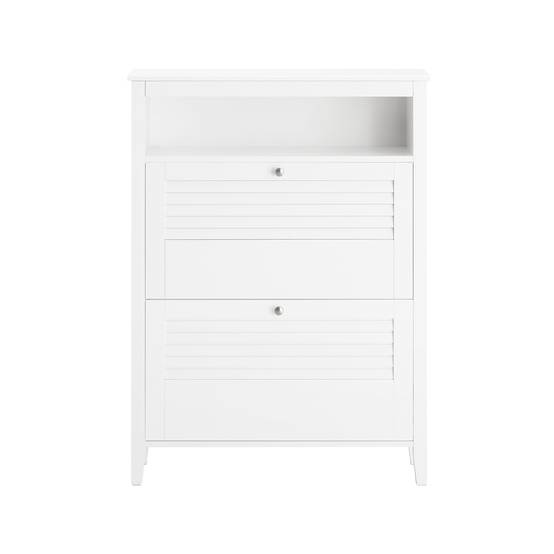 SoBuy Armoire de Rangement à Chaussures avec 2 Portes, Meuble d'Entrée Blanc, 80 x 25 x 108 cm, Modèle FSR152-W - Image 1