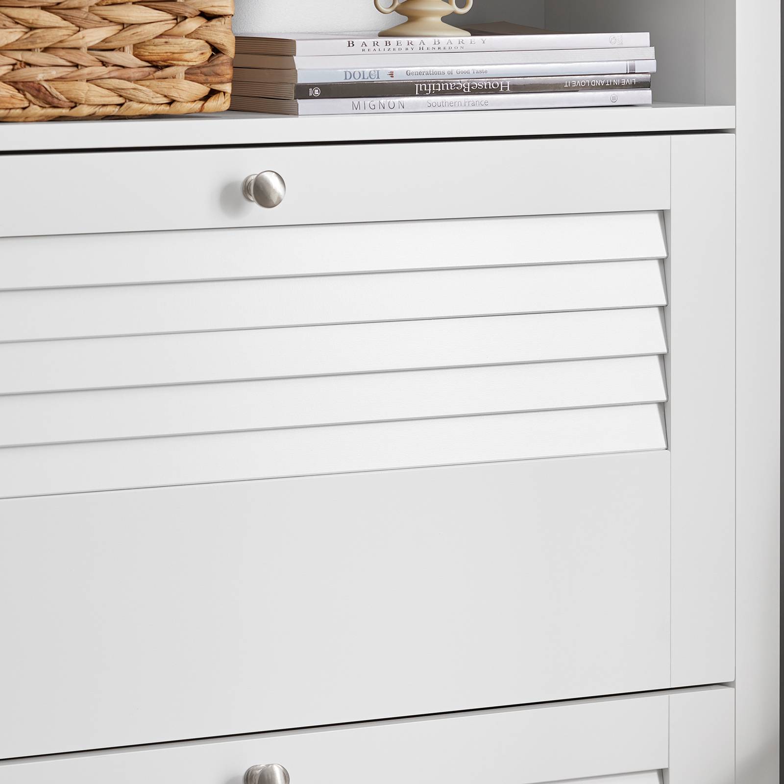 SoBuy Armoire de Rangement à Chaussures avec 2 Portes, Meuble d'Entrée Blanc, 80 x 25 x 108 cm, Modèle FSR152-W - Imagen 8
