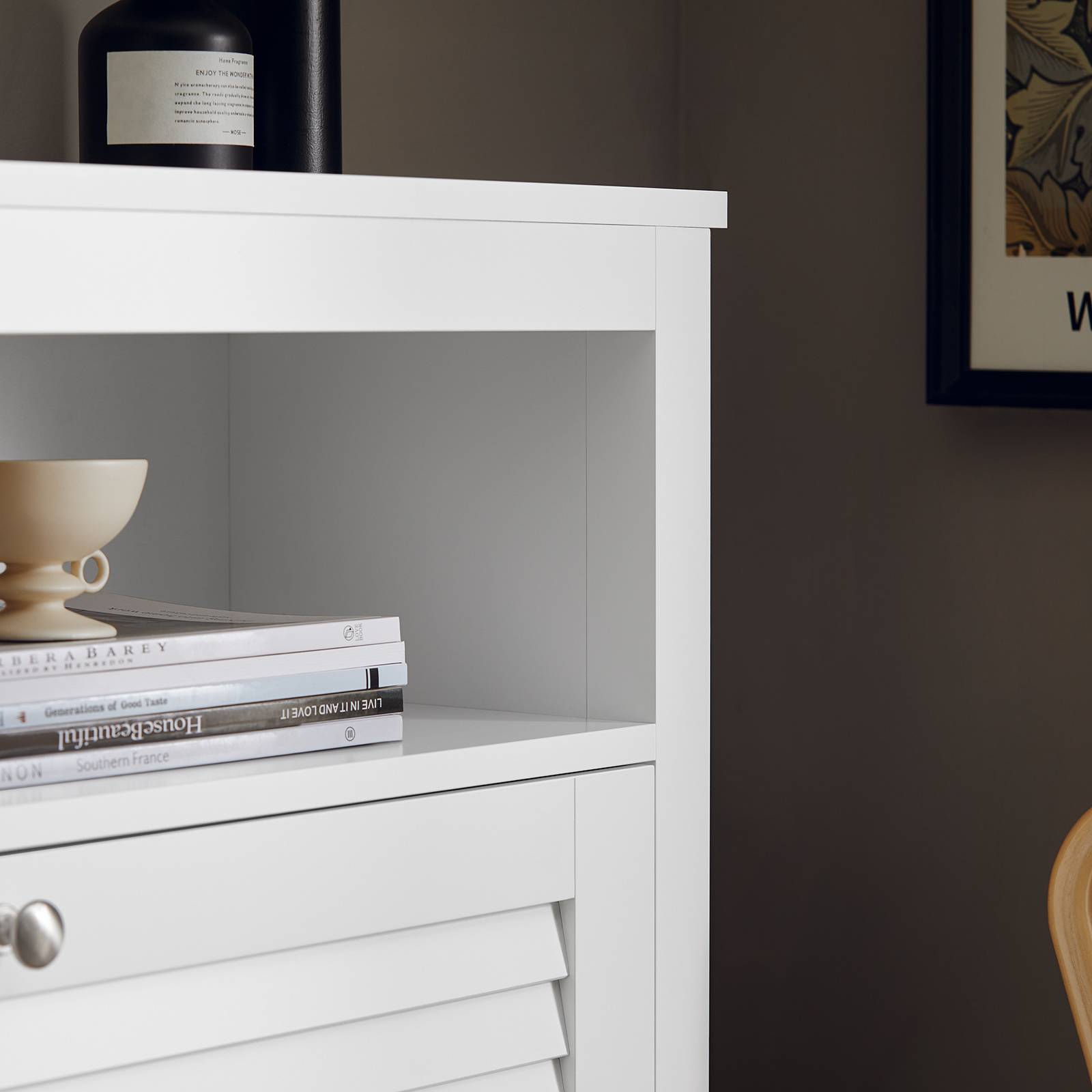 SoBuy Armoire de Rangement à Chaussures avec 2 Portes, Meuble d'Entrée Blanc, 80 x 25 x 108 cm, Modèle FSR152-W - Imagen 6