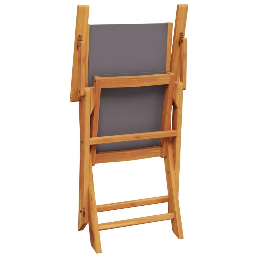 Maison Chic - Ensemble 3 pcs de bistro - Salon De Jardin - Mobilier extérieur anthracite tissu et bois massif MI473 - Image 7
