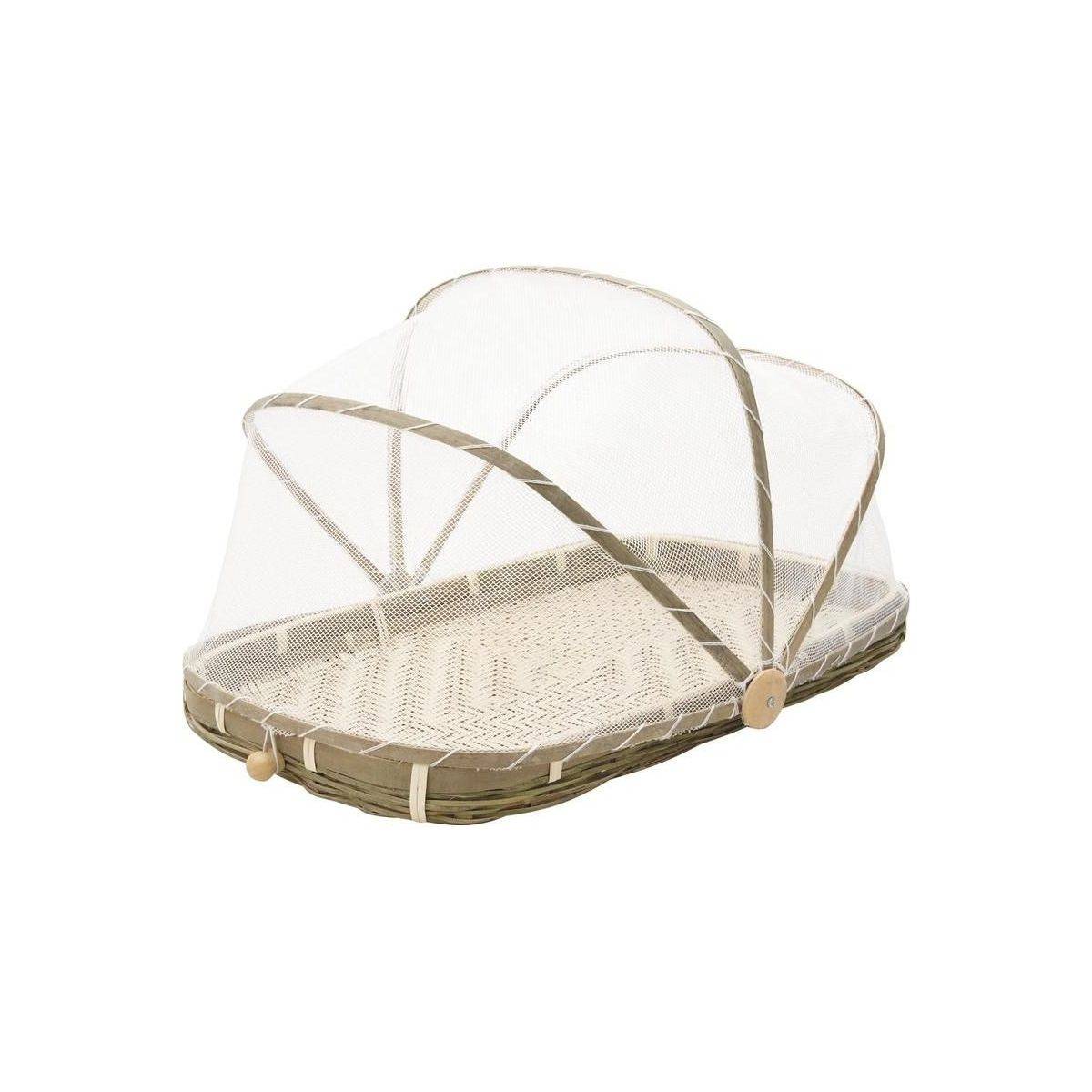 Aubry Gaspard - Plateau en bambou avec cloche en filet synthétique Longueur 60 cm - Imagen 1