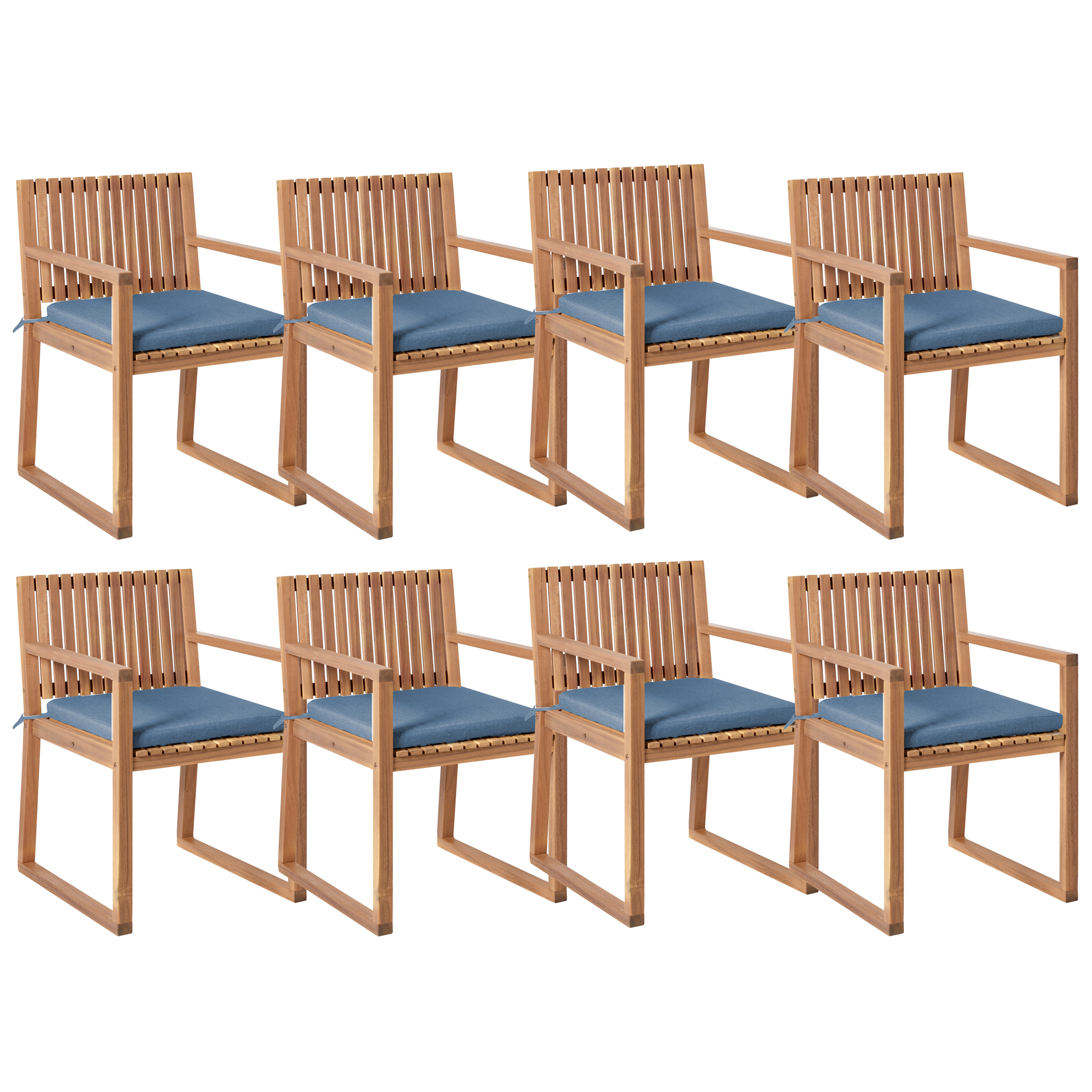 Chaise de jardin Bois d'acacia certifié Bleu SASSARI PREMIUM - Beliani