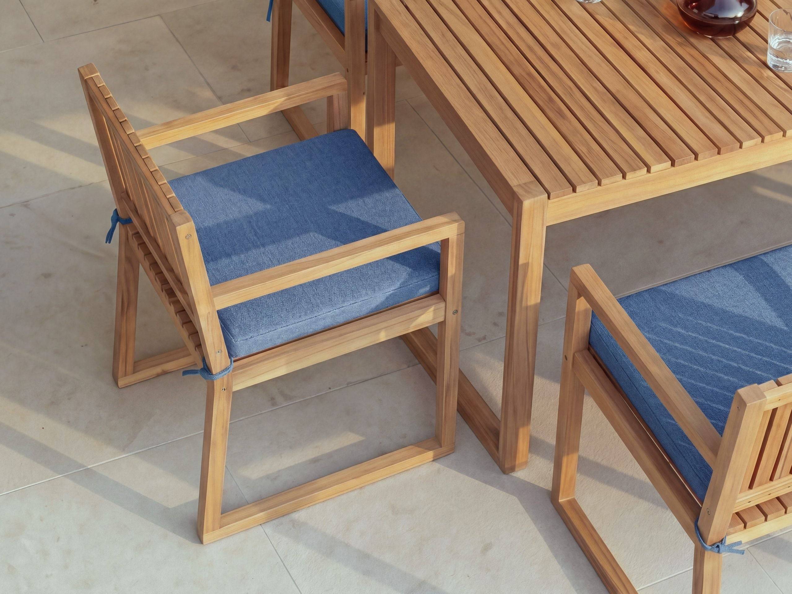 Beliani - Chaise de jardin Bois d'acacia certifié Bleu SASSARI PREMIUM - Beliani