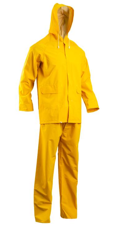 Ensemble de pluie veste et pantalon double enduction PVC jaune TXL - 50212 - Image 1