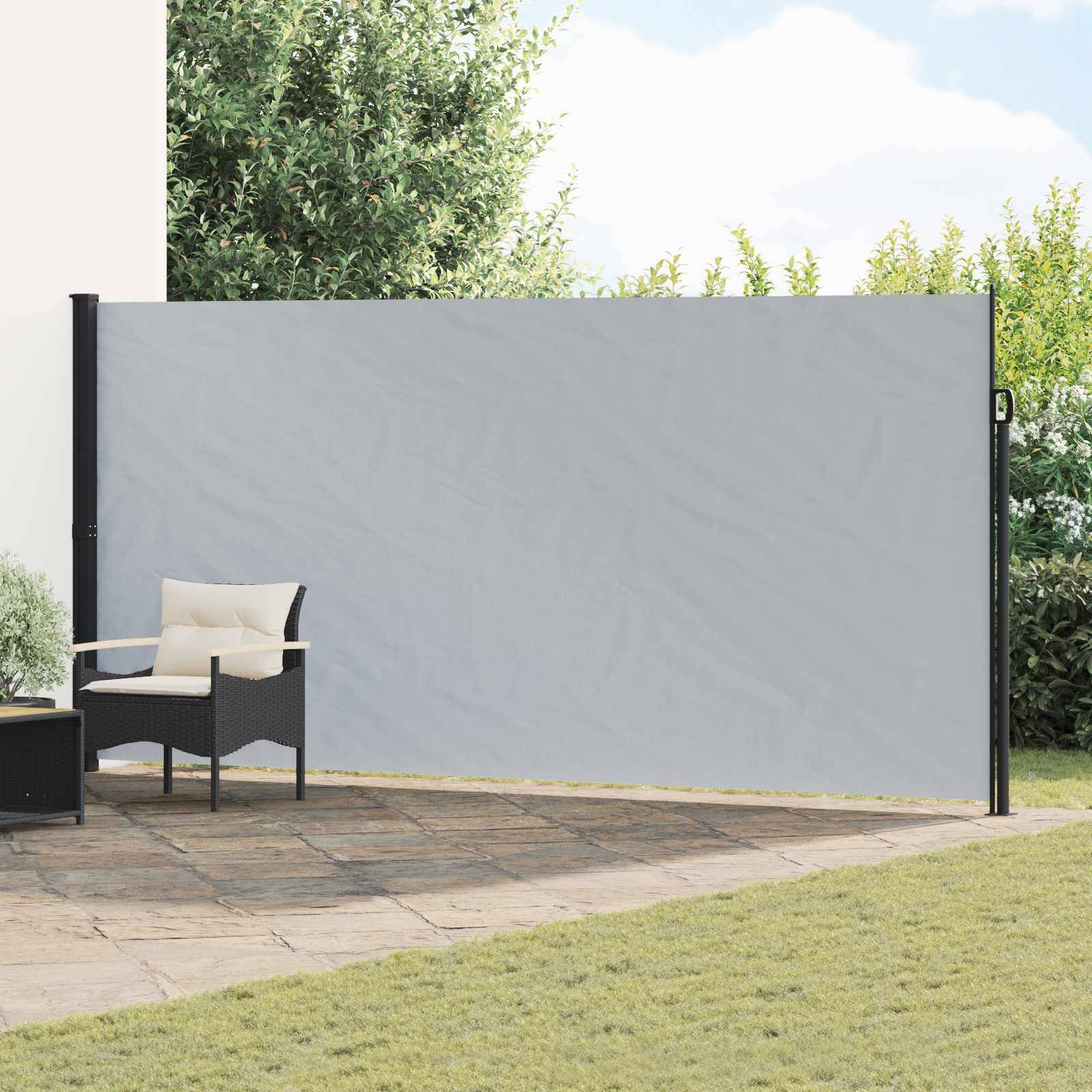 Store latéral rétractable polyester gris 600 x 220 cm - PANGIVO - Image 1