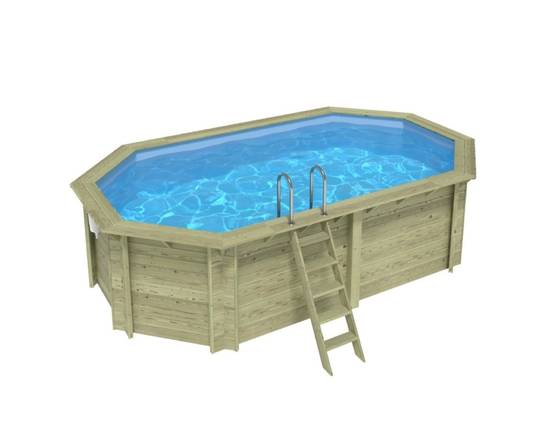 Altanka - Piscine hors sol en bois NEMO 5.79 x 3.49 - H.1.45 m, bleu pâle, fixations à sceller - BAS7304OSPI - ALTANKA - Image 1