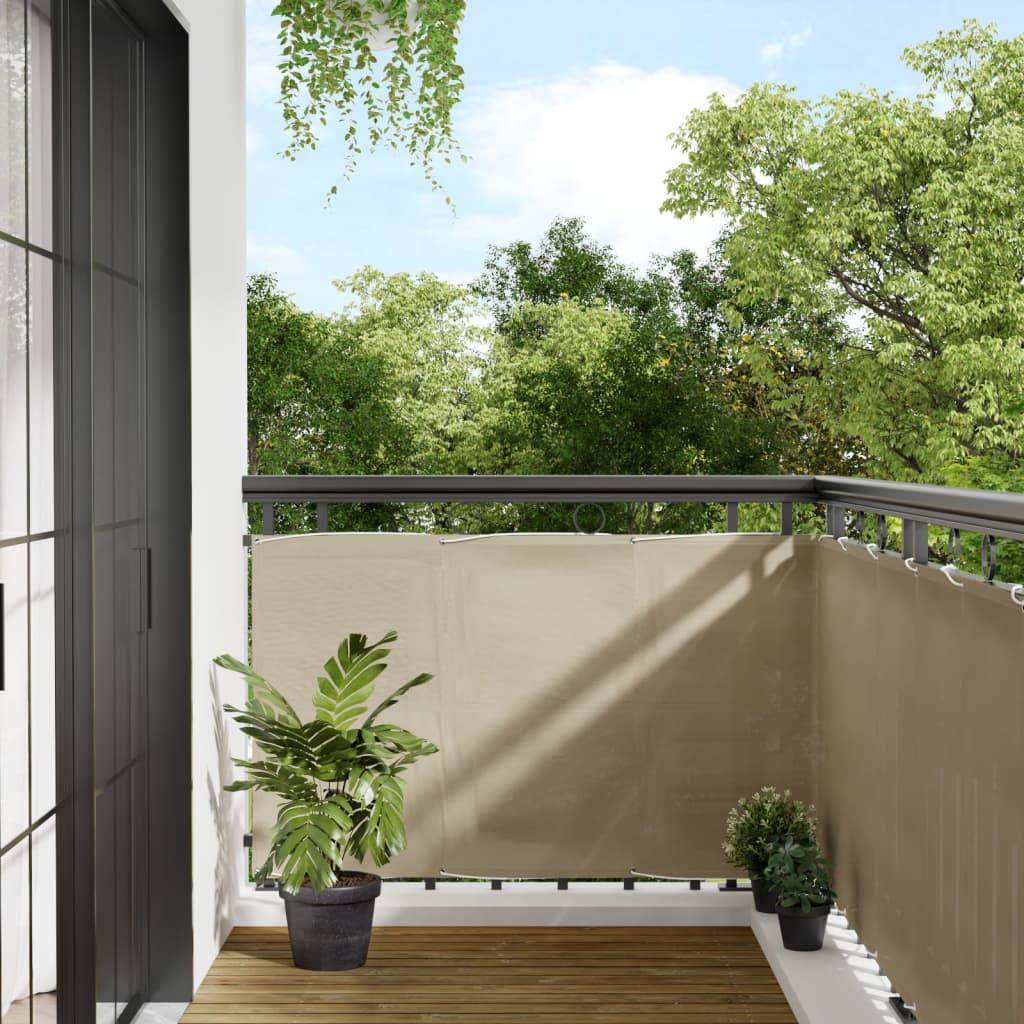 Écran de balcon polyester oxford beige 90 x 1000 cm - PANGIVO - Image 1