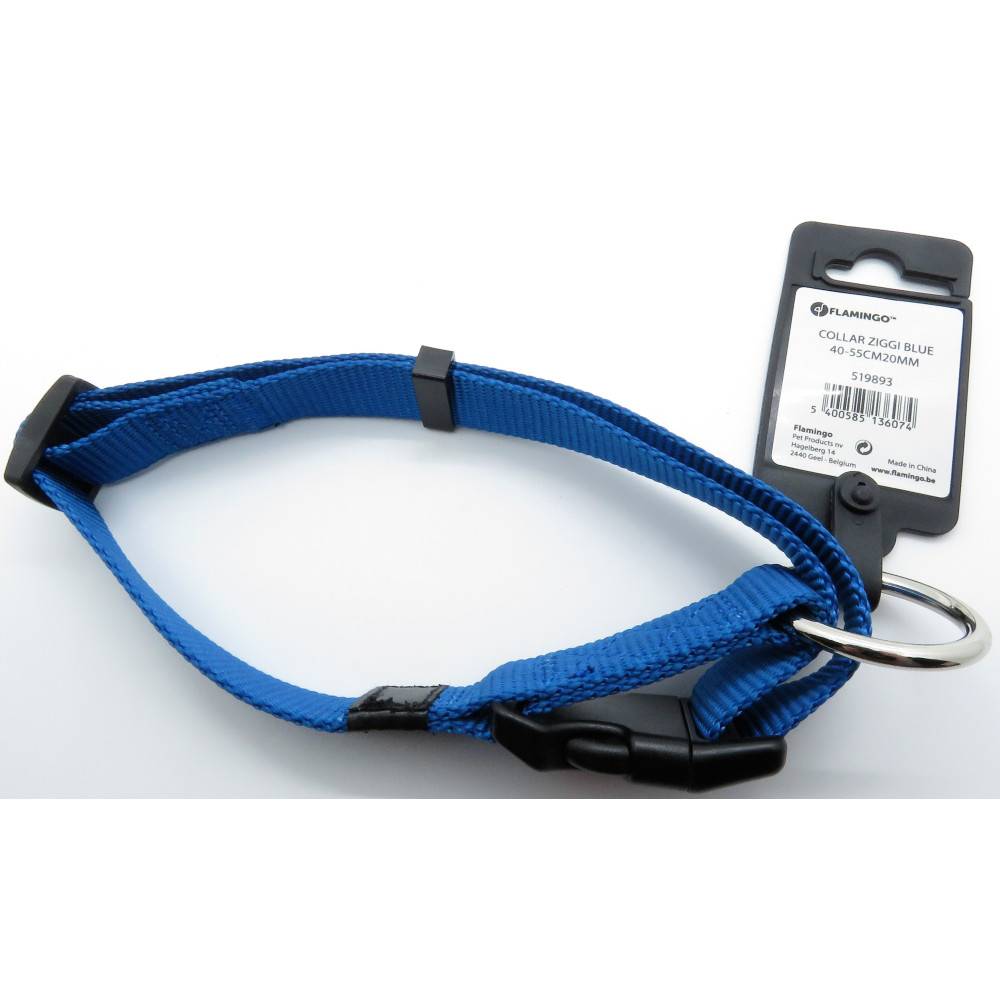 Collier Ziggi bleu 40 -55 cm. 20 MM . taille M. pour chien. - Imagen 4