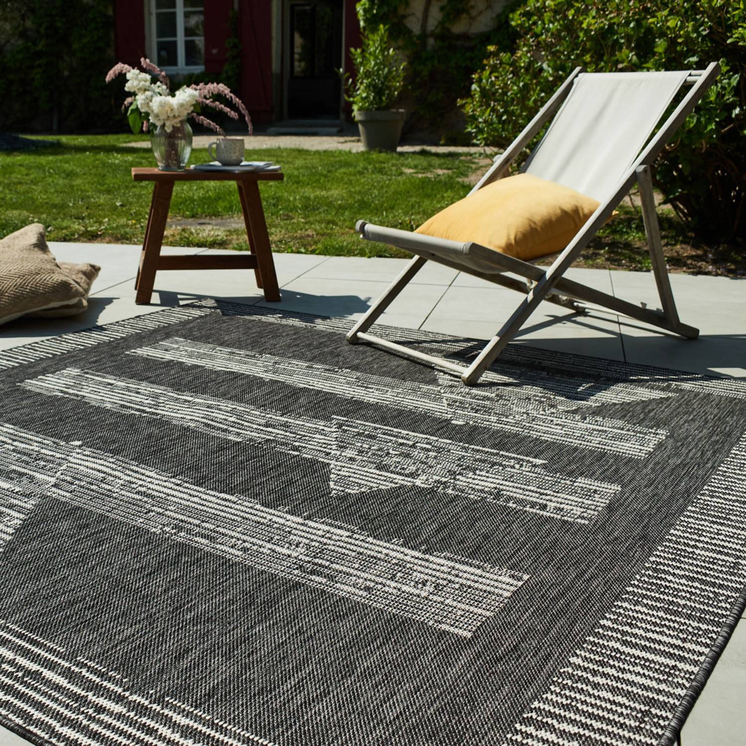 Autre - Tapis intérieur et extérieur anthracite 200x200cm - Imagen 3