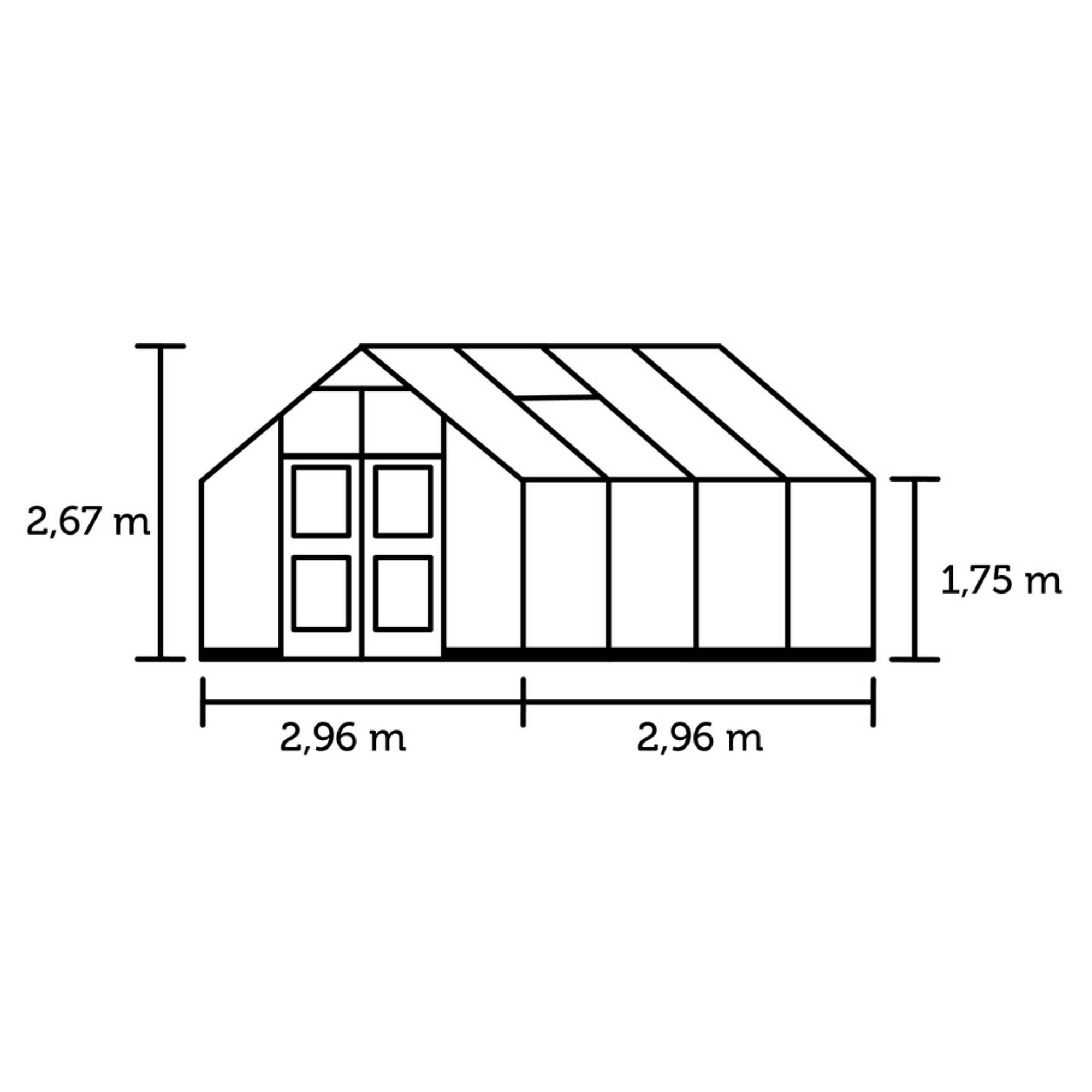 Juliana - Serre en polycarbonate 8,8 m² Premium, anthracite - Juliana - Image 3