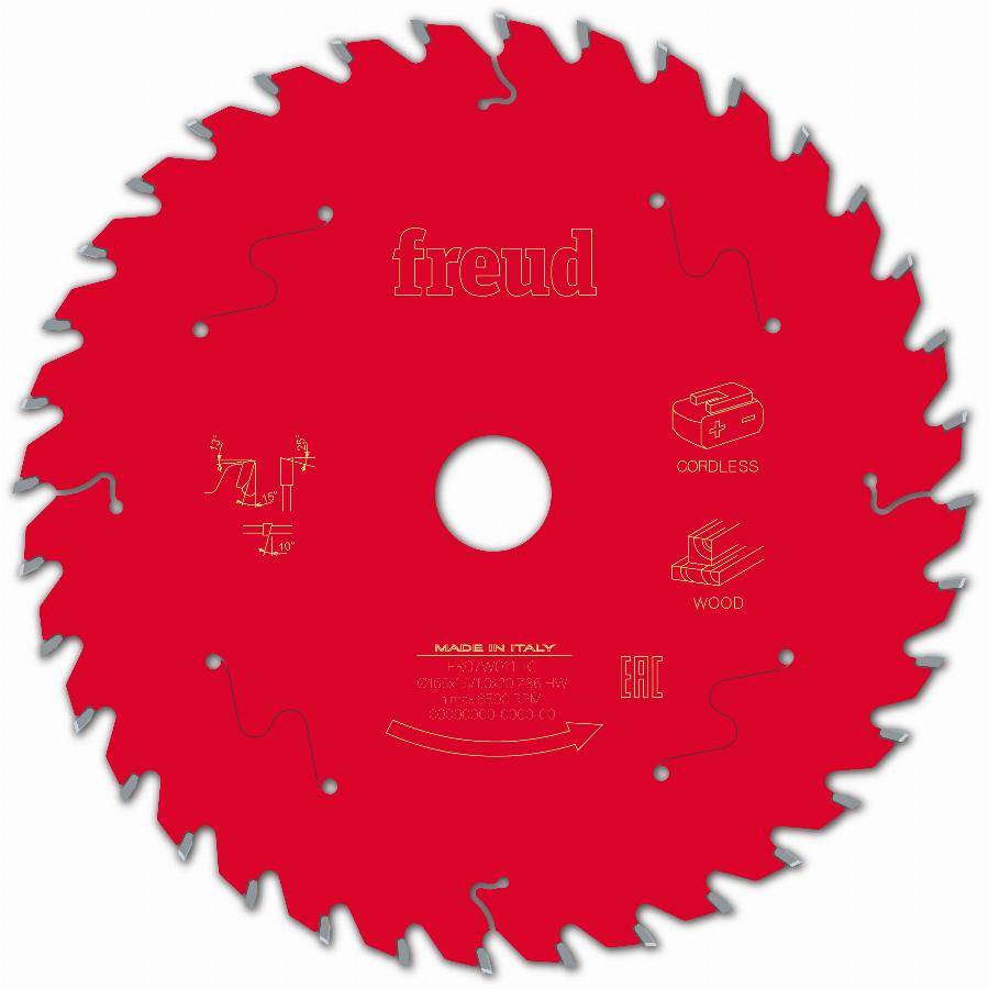 Lame pour scie circulaire portative sans fil FREUD - Ø165 1,45/1 AL20 Z36 BA 15° - F03FS10053 -FR07W011HC - Imagen 1
