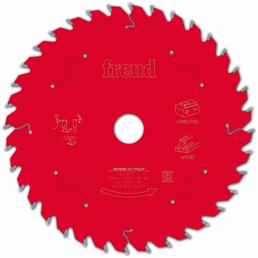 Lame pour scie circulaire portative sans fil FREUD - Ø165 1,45/1 AL20 Z36 BA 15° - F03FS10053 -FR07W011HC - Imagen 2