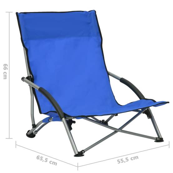 PANGIVO - Chaises de plage pliables en tissu oxford bleu 55.5 x 65.5 x 66 cm - PANGIVO - Image 8