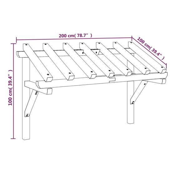 Vidaxl - Auvent de porte 200x100x100 cm Bois de pin solide vidaXL 49454 - Image 3