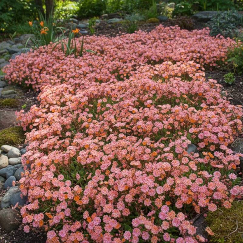 Lewisia Sunset strain à fleurs Rose/Blanche - feuillage Persistant - Godet