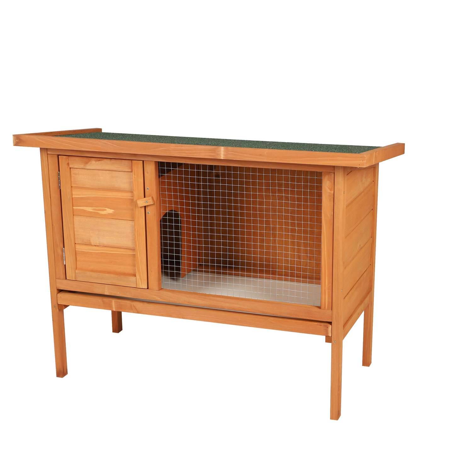 Sans Marque - Clapier pour lapin et cochon d'inde en bois naturel sur pied - Toilinux - Imagen 1