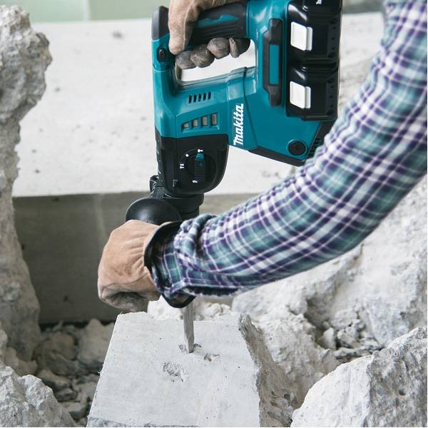 Perforateur-Burineur SDS+ 36V (2x18V) - 2.5J - MAKITA - avec 4 batteries 5Ah + 1 chargeur rapide + 2 MakPak + accessoires - DHR264PT4J - Image 9