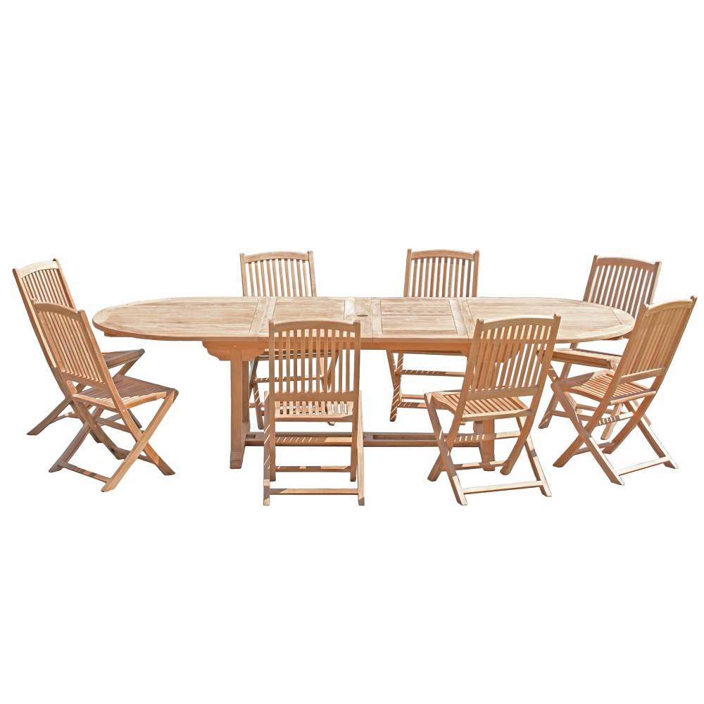 Macabane - FUN - Ensemble de jardin 10/12 pers. table / 8 chaises bois teck - Imagen 1