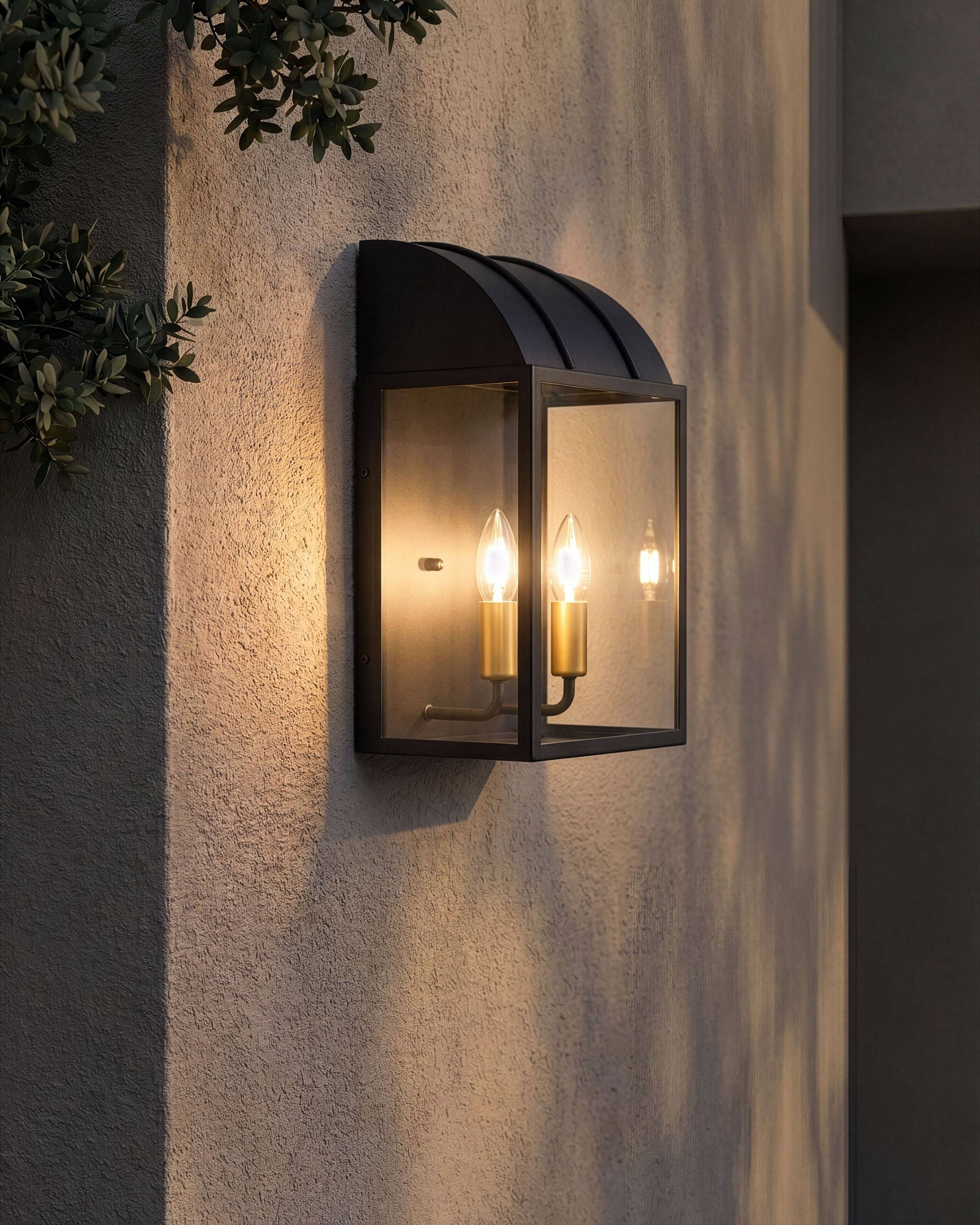 Beliani - Lampe murale pour l'extérieur Aluminium Noir BELITSA - 23x18x39- Beliani