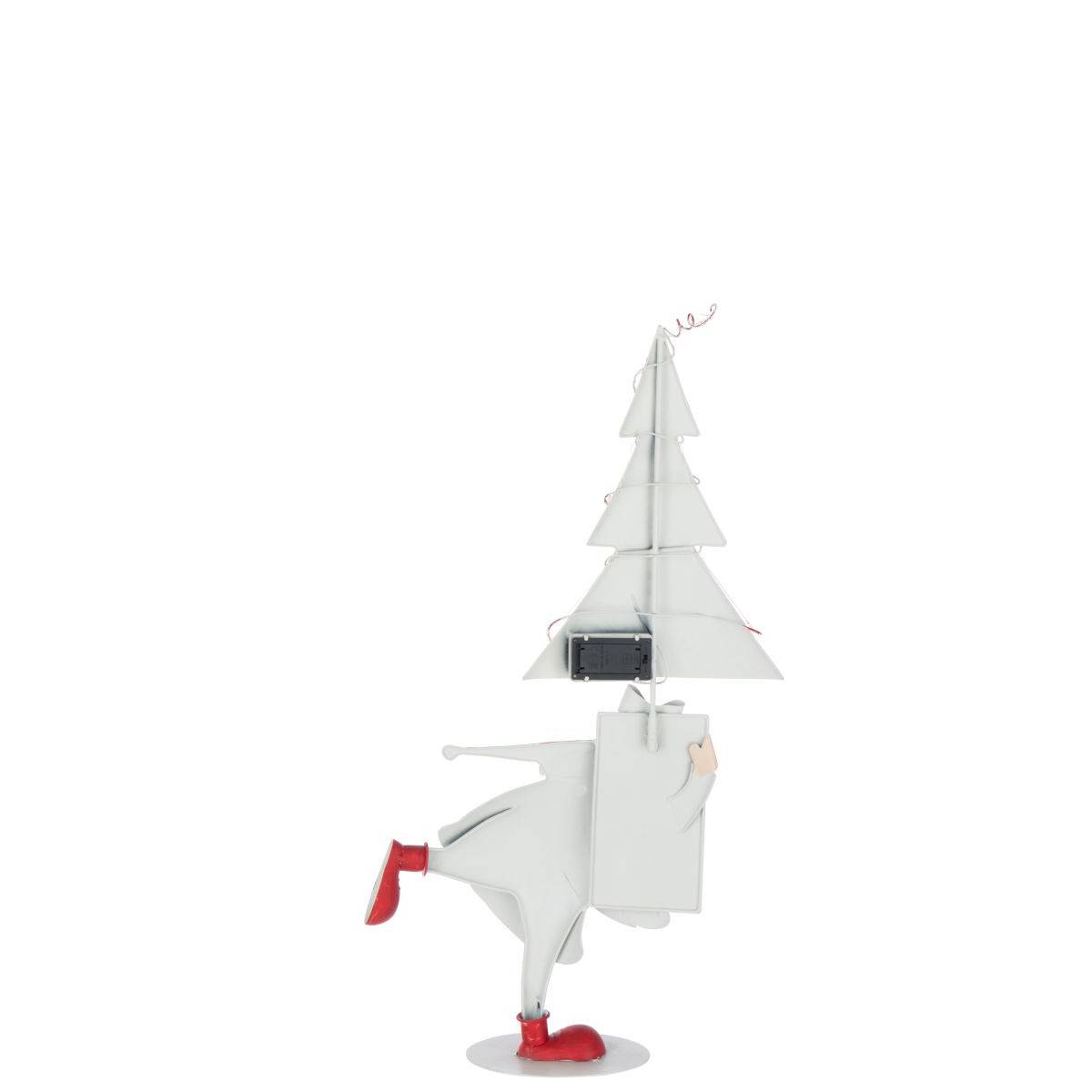 J-Line - Père-Noël à LED "Arbre" 66cm Blanc & Rouge - Image 3