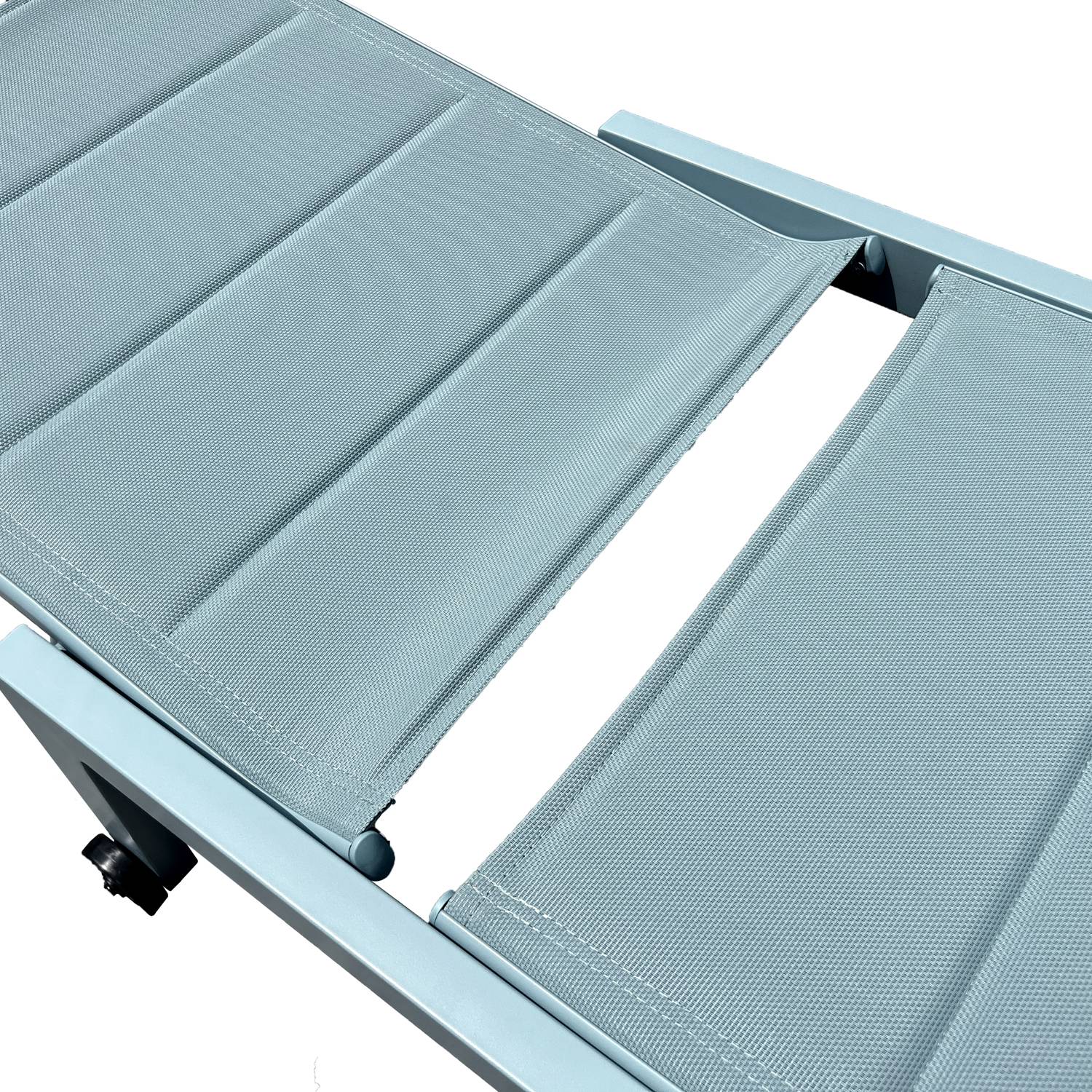 Happy Garden - Lot de 2 bains de soleil BARBADOS en textilène bleu clair - aluminium bleu clair - HAPPY GARDEN - Imagen 6