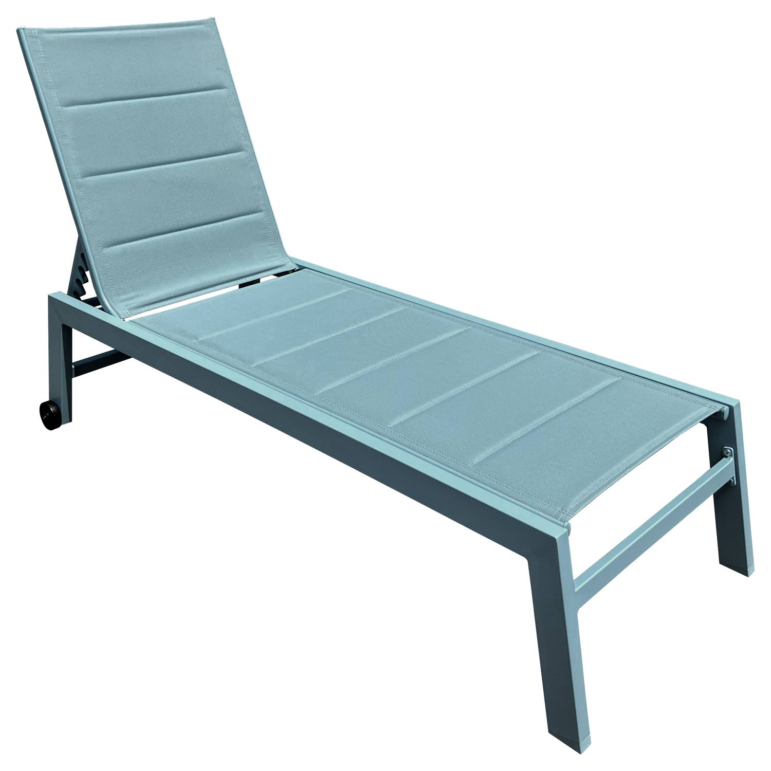 Happy Garden - Lot de 2 bains de soleil BARBADOS en textilène bleu clair - aluminium bleu clair - HAPPY GARDEN - Imagen 9