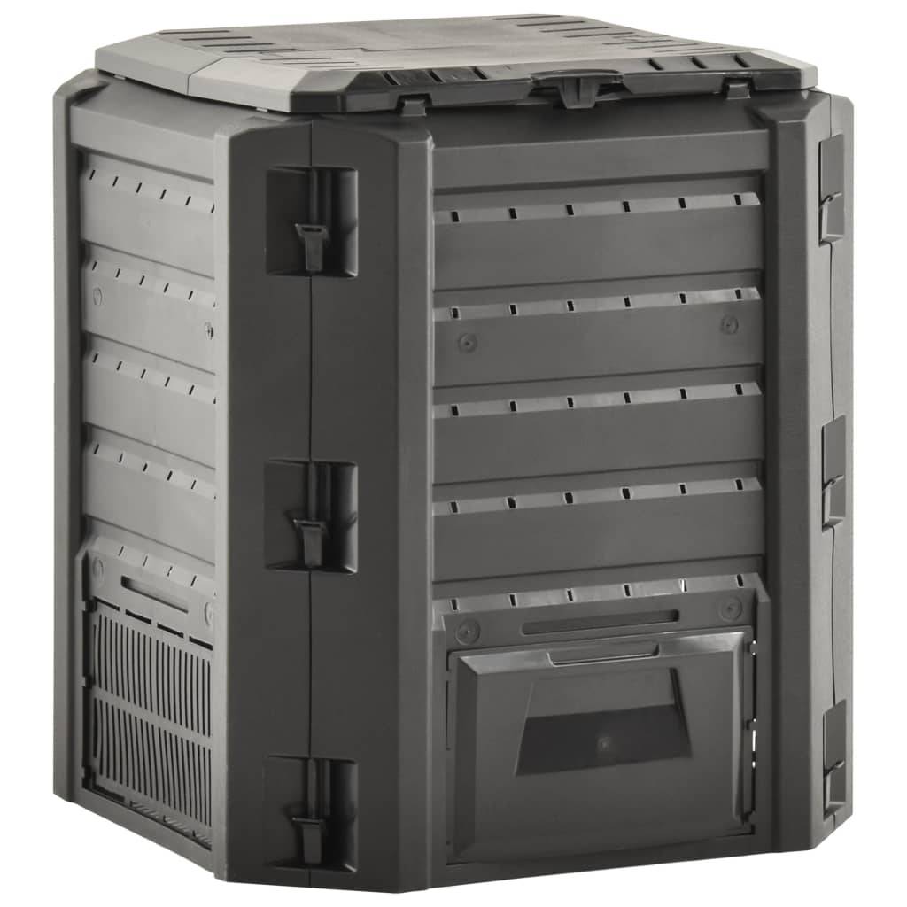 Composteur de jardin 380 L en polypropylène pour engrais bio jardin cuisine Noir – ComfortXL Outdoor Living - Image 3