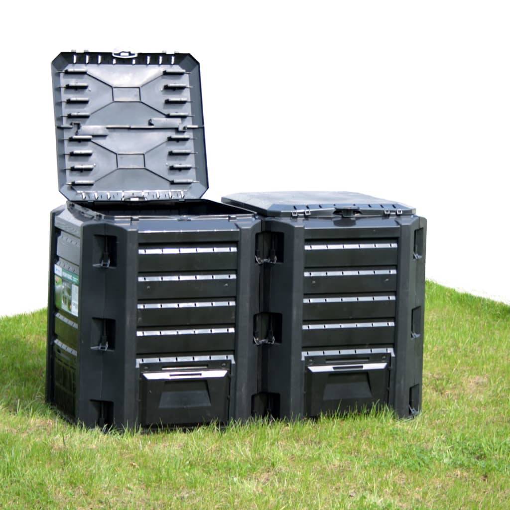 ComfortXL - Composteur de jardin 380 L en polypropylène pour engrais bio jardin cuisine Noir – ComfortXL Outdoor Living