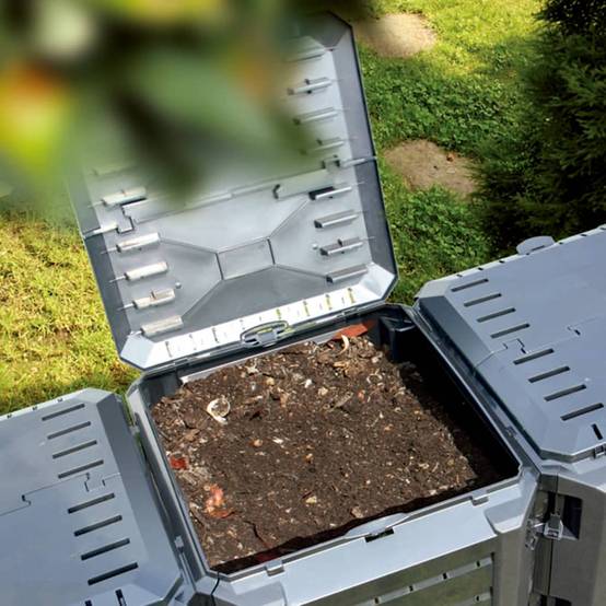 Composteur de jardin 380 L en polypropylène pour engrais bio jardin cuisine Noir – ComfortXL Outdoor Living - Image 4