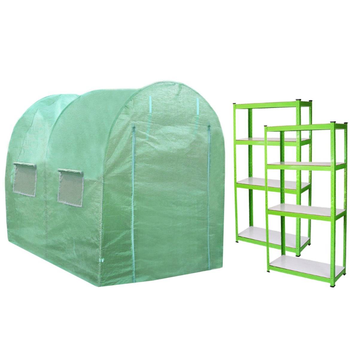 Monstershop - Serre Polytunnel 25mm 4m x 2m avec Étagères - Imagen 1