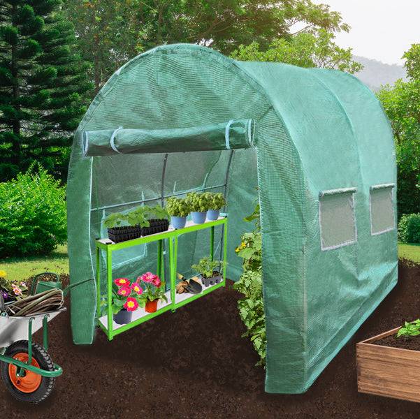 Monstershop - Serre Polytunnel 25mm 4m x 2m avec Étagères - Imagen 2