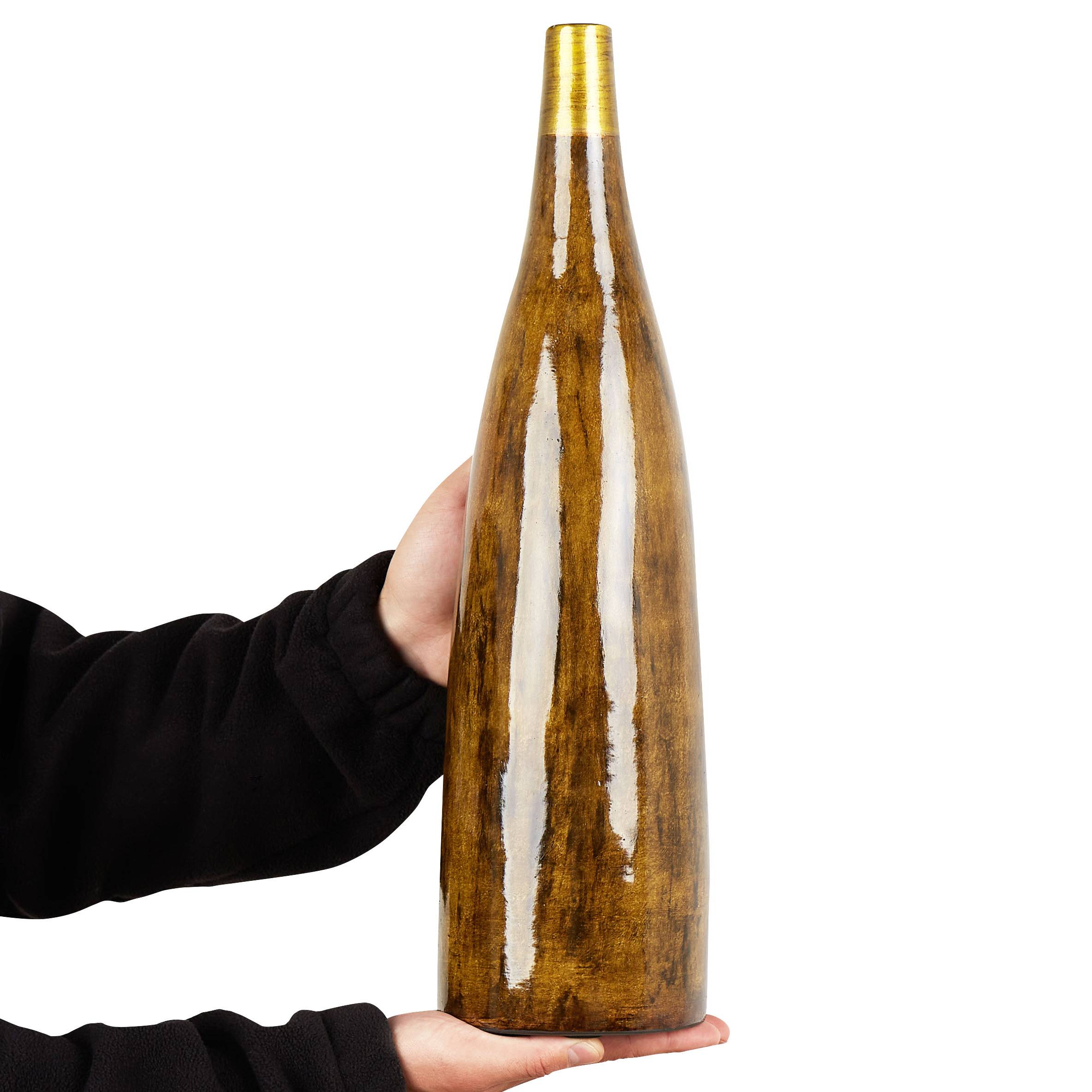 Beliani - Vase à fleurs Terre cuite Marron BURGOS - 13x13x52- Beliani - Image 4