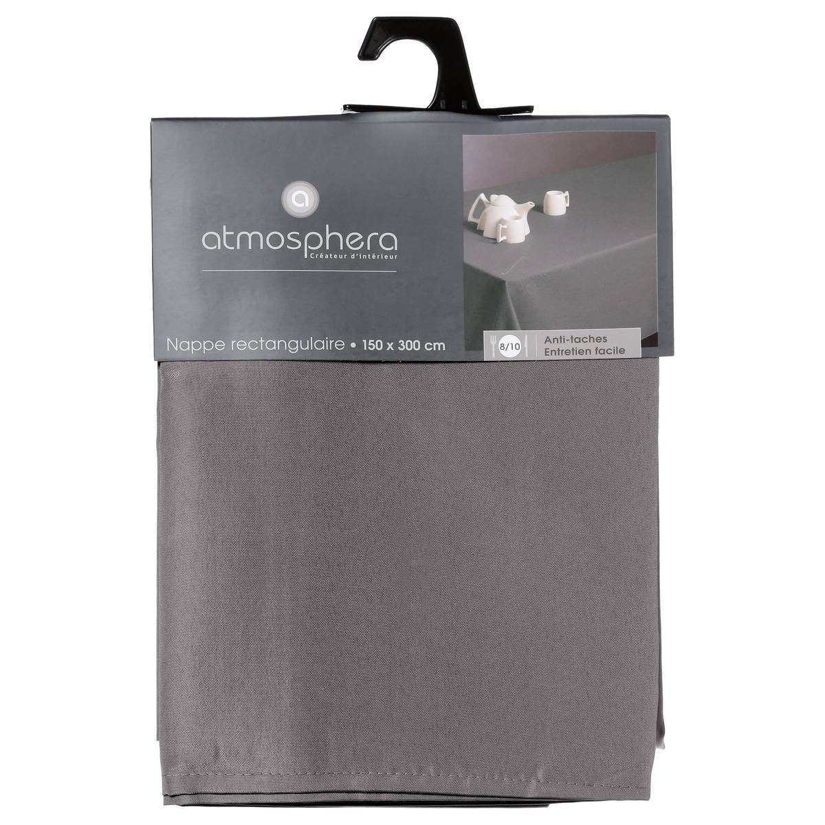Atmosphera - Nappe anti-tâche gris 150x300cm - Atmosphera Créateur d'intérieur - Imagen 3