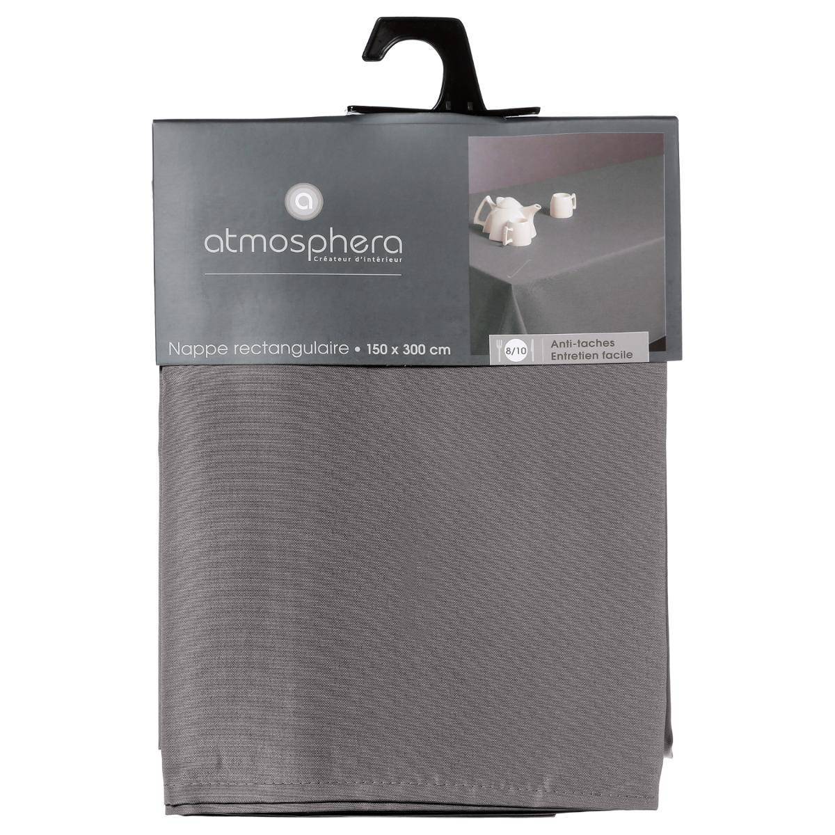 Atmosphera - Nappe anti-tâche gris 150x300cm - Atmosphera Créateur d'intérieur - Imagen 2