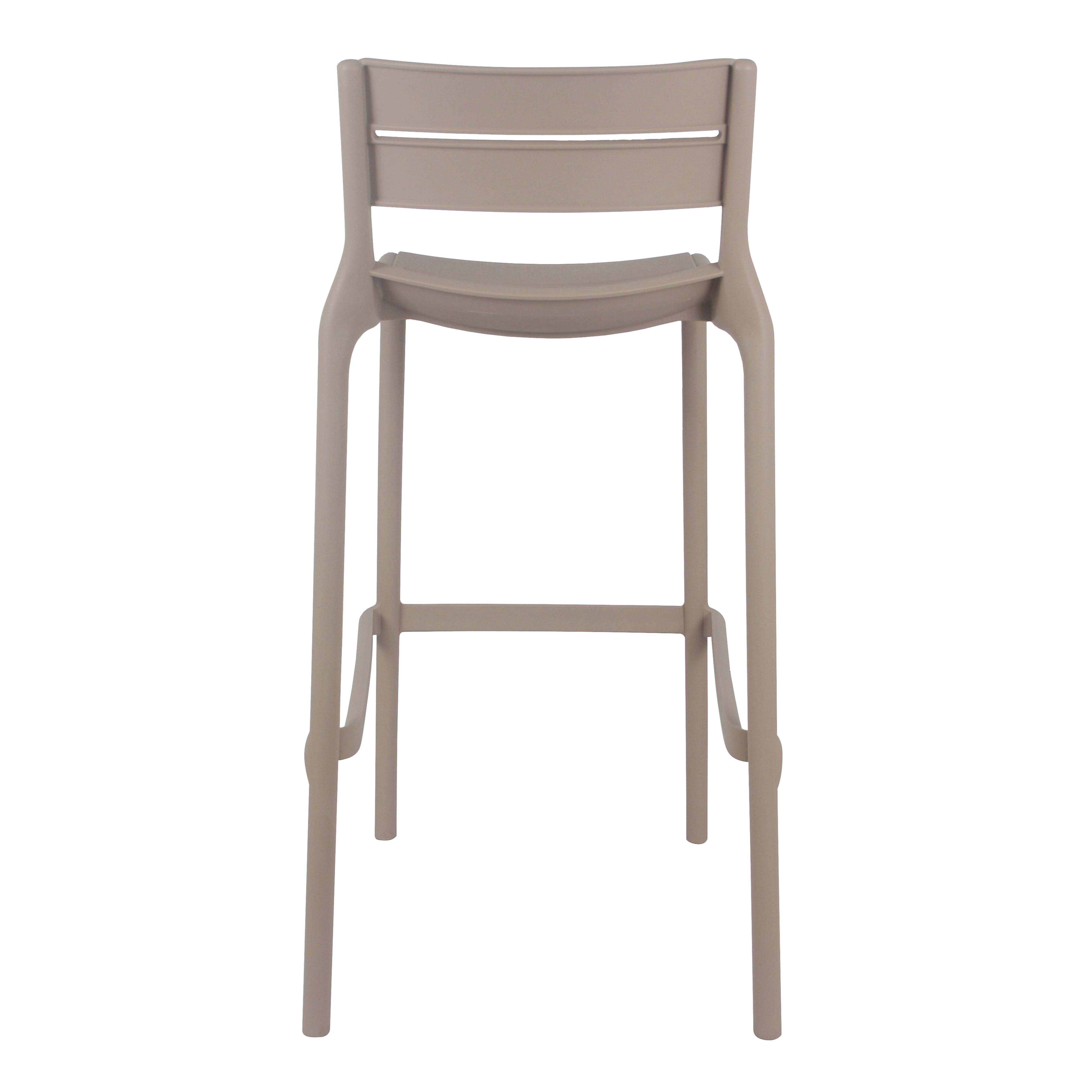 Oviala - Lot de 4 chaises hautes de terrasse en plastique beige - Oviala - Imagen 6