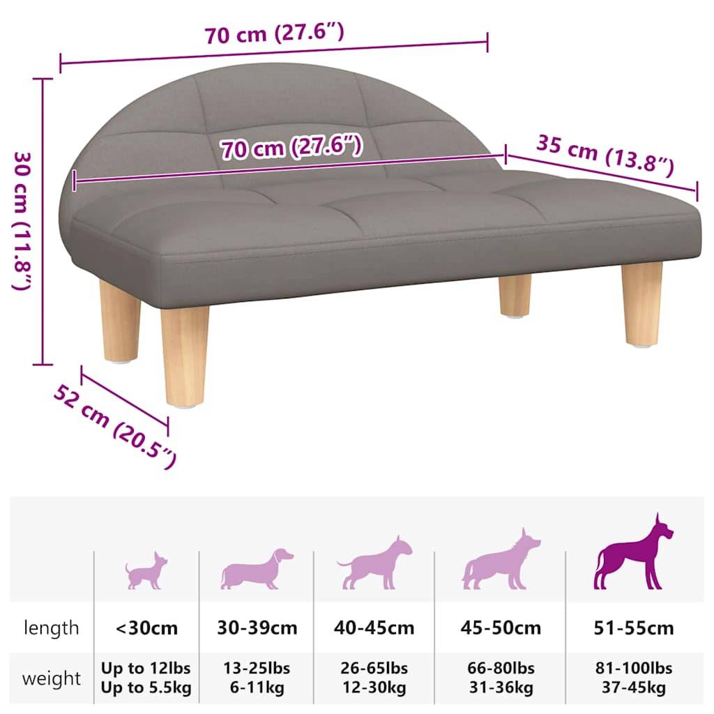 ComfortXL - Canapé lit pour chien en tissu et bois pour salon ou chambre Taupe 70x52 cm – ComfortXL Pet Living - Image 7