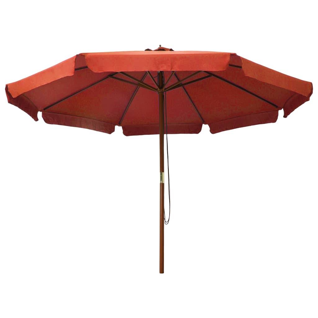 Helloshop26 - Parasol avec mât en bois 330 cm orange - Imagen 2
