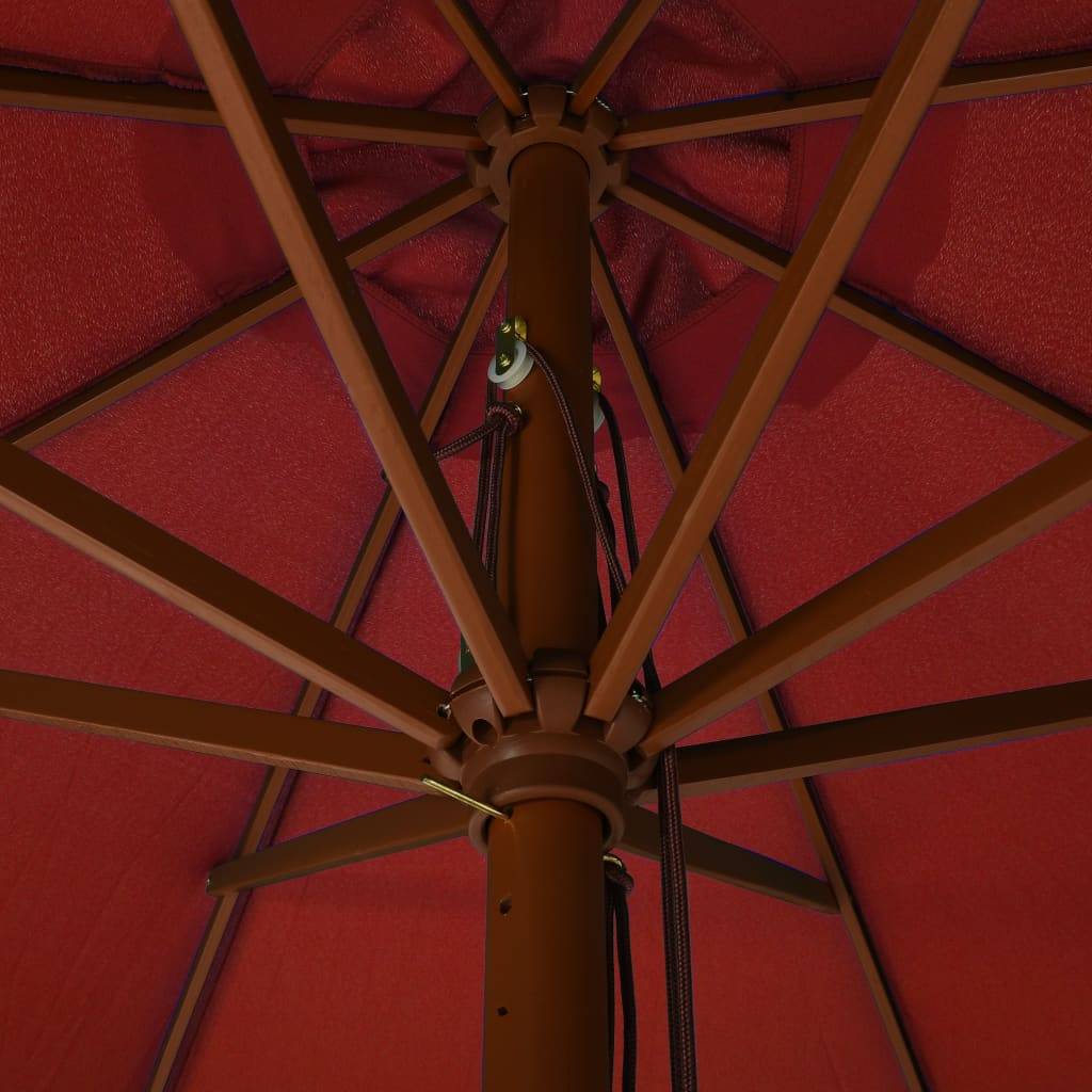 Helloshop26 - Parasol avec mât en bois 330 cm orange - Imagen 4