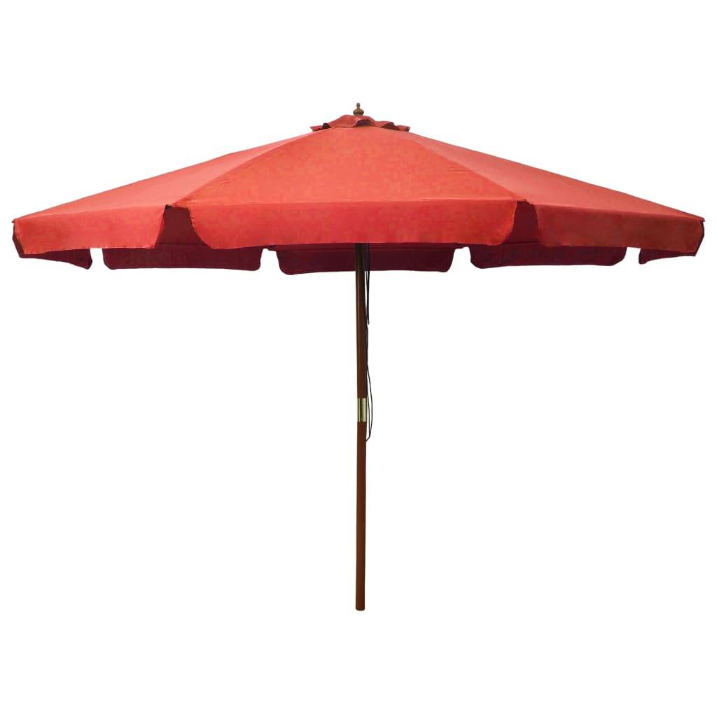 Helloshop26 - Parasol avec mât en bois 330 cm orange - Imagen 1