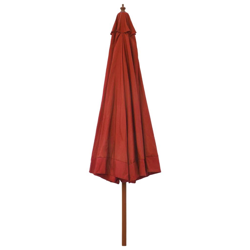 Helloshop26 - Parasol avec mât en bois 330 cm orange - Imagen 3