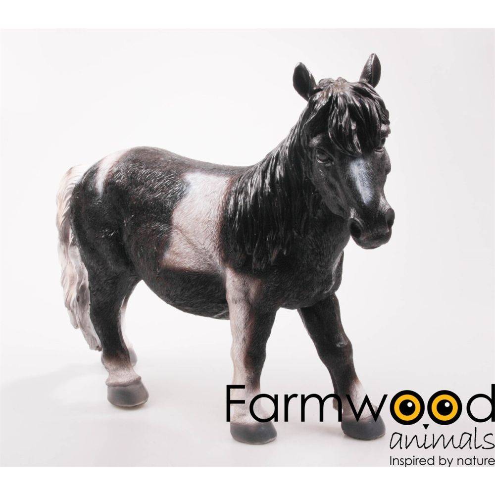 Farmwood Animals - Cheval noir en résine 51 x 16 x 40 cm - Imagen 2