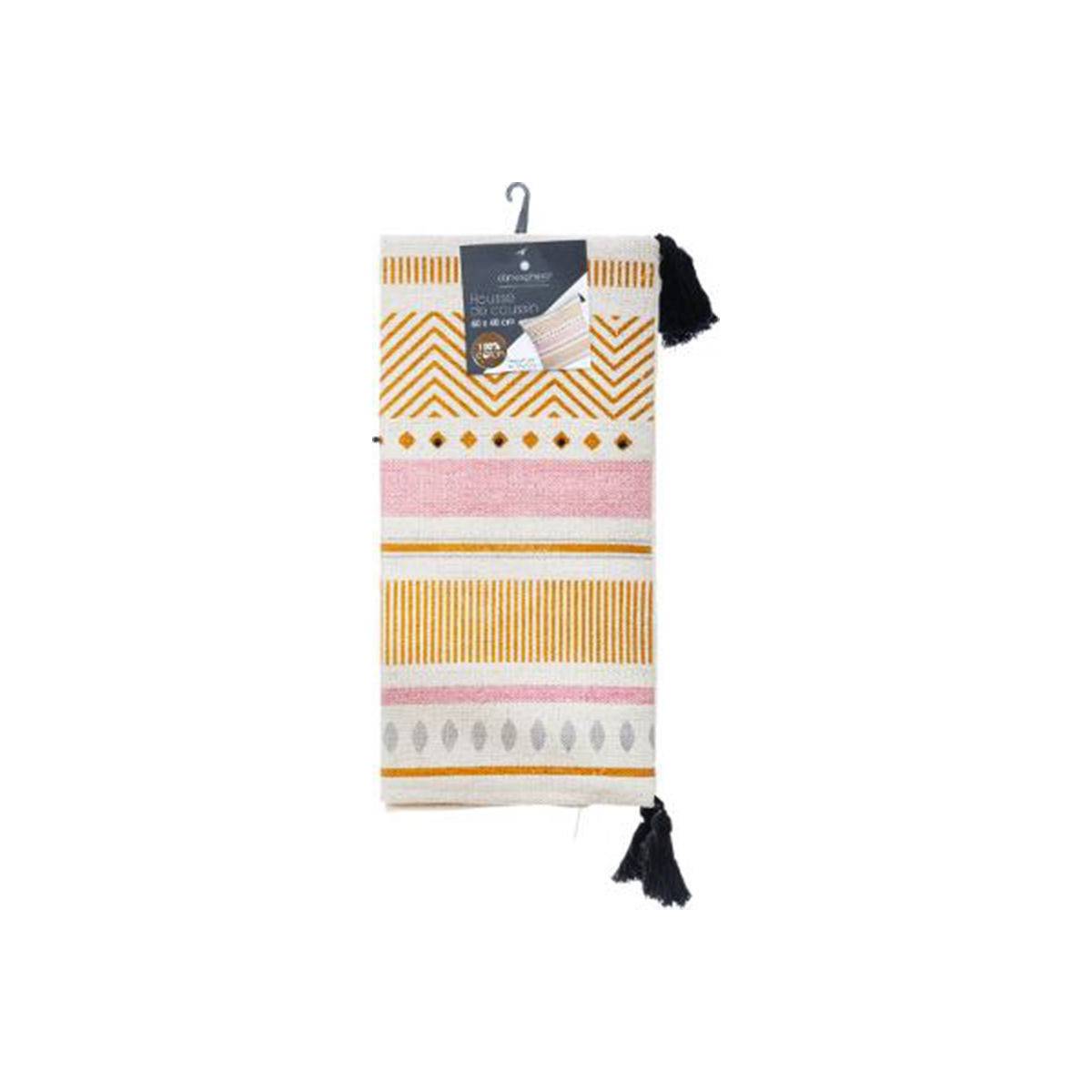 Housse de Coussin "Rayure Perle" 40x40cm Multicolore - Image 5