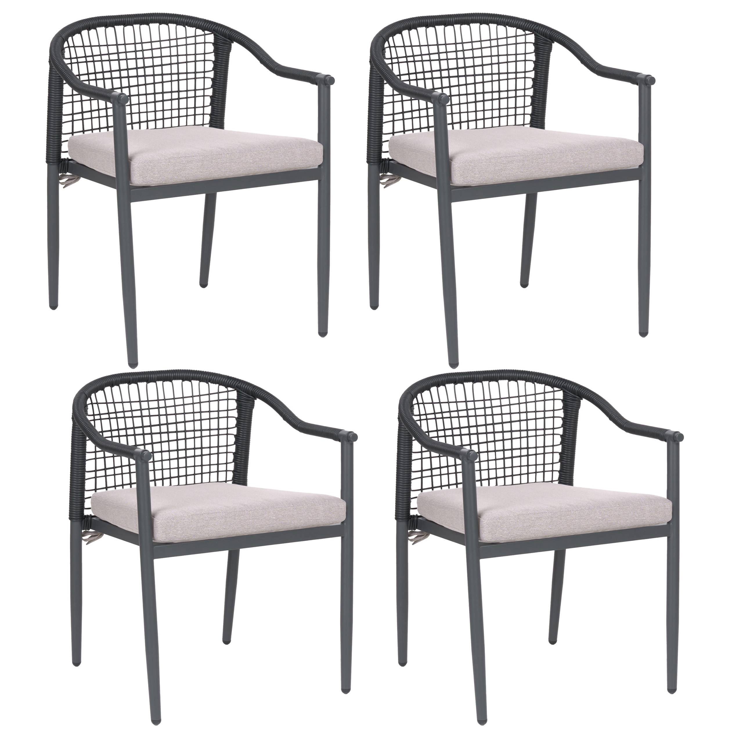 Beliani - Chaise de jardin Aluminium Noir OZZERO - 55x60x76- Beliani - Image 1